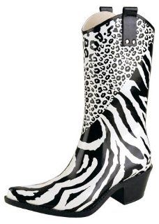 Rain Boots   Cowboy cut Zebra and Leopard print rain boots.: Shoes