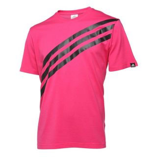 ADIDAS T Shirt Stripes Homme Rose et noir   Achat / Vente T SHIRT