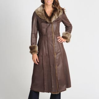 Brown Faux Shearing Coat with Faux Fur Trim Today $115.99