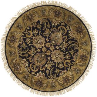 Handmade Traditions Black/ Light Brown Wool Rug (5 Round) Today: $129