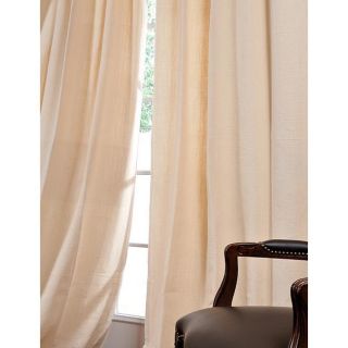 Casual Cream Cotton Linen 120 inch Curtain Panel