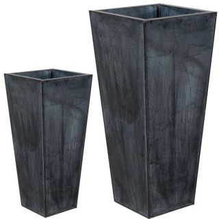 Vase en zinc noir, série de 2, GVA115S   Achat / Vente JARDINIERE