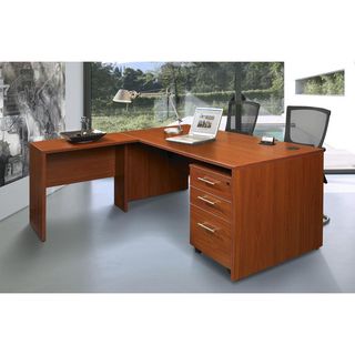 Work Desk with Side Table and Mobile Pedestal