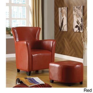 Single seat Bicast Leather Chair and Ottoman Set