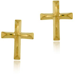 Mondevio 10k Gold Diamond cut Cross Earrings Today $27.99 3.9 (8