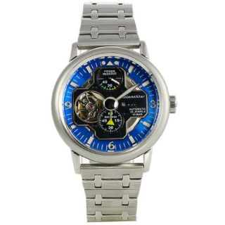 Orient Mens Stainless Steel Silvertone Blue Dial Watch