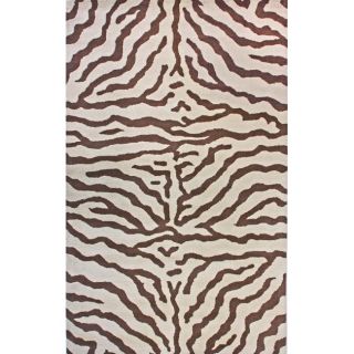 Alexa Zebra Animal Pattern Brown/ Beige Wool Rug (6 x 9) Today $244