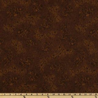 108 Essential Scroll Quilt Backing Brown Fabric By The