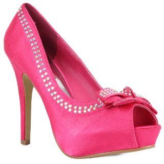 80D Womens Diamante Bow Ladies Platform Stiletto Heel Bridal Shoes