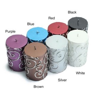 Hand painted 3x4 inch Scroll Pillar Candles (Pack of 12) Today $59.99