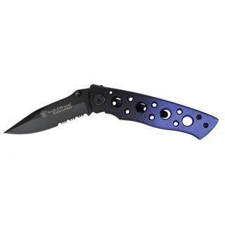 Smith & Wesson CK111S Extreme Ops Serrated Folder Knife, Black and