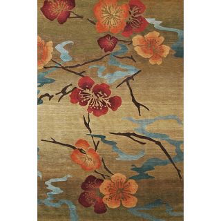 Nepalese Hand knotted Kimono Gold Wool Rug (4 x 6) Today: $1,276.00