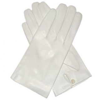 Italian Silk Lined White Leather Wedding Gloves Size 6