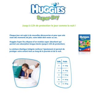 HUGGIES Super Dry Giga Box DRYLOCK Taille 5 Blanc   Achat / Vente