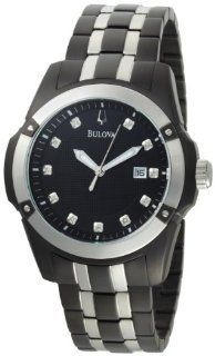 Bulova Mens 98D116 Diamond Black Dial Watch Watches