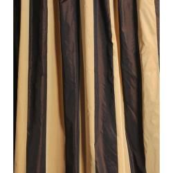 Signature Stripe Gold/ Coffee Faux Silk Taffeta 84 inch Curtain Panel