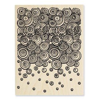 Stampendous R116 Wood Handle Rubber Stamp, Geo Bubbles