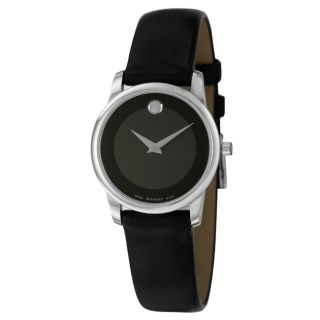 Movado Womens Stainless Steel Leather Strap Watch Today $404.99