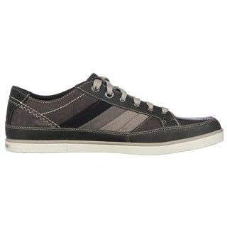 Skechers USA Mens Humboldt Charcoal Side striped Leather Athletic