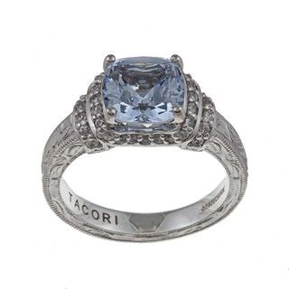 Tacori IV Silver Simulated Topaz and Cubic Zirconia Crescent Ring