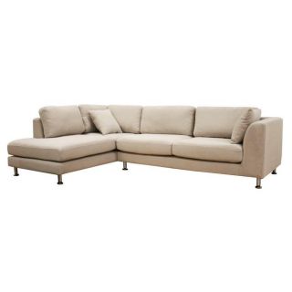 Sterling Cream Twill Fabric Sectional Sofa