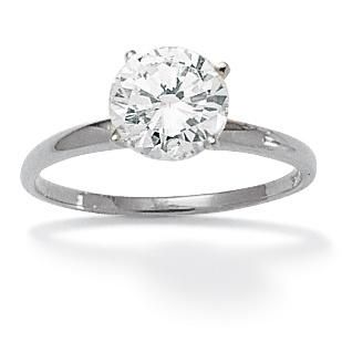 Ultimate CZ 10k White Gold Cubic Zirconia Solitaire Ring MSRP: $330.00