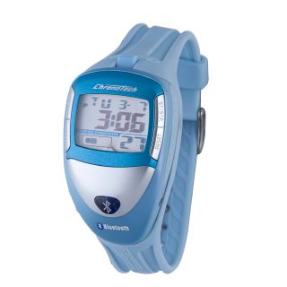 Chronotech Mens Digital Grey Display Light Blue Bluetooth Watch MSRP