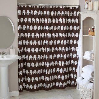 Elephant Shower Curtain Size Color   72L x 84W in.   Brown