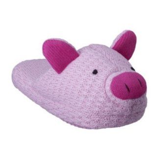 Pink Knit Pig Slippers Slide On Piglet House Shoes Animal Scuffs