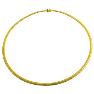 14k Yellow Gold Flat Omega Necklace