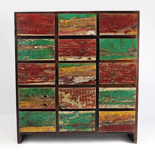Ecological Furniture Reclaimed Mahogany Nautical 15 drawer Dresser