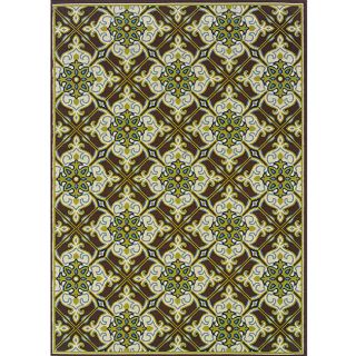Brown/ Ivory Outdoor Area Rug (67 x 96)