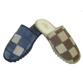 Mens Leather Patch House Slippers (Case of 24 Pair)