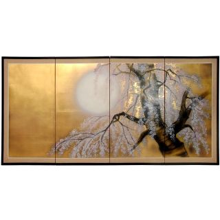 Silk 36x72 inch Gold Leaf Sakura Blossom Wall Art (China) Today $214