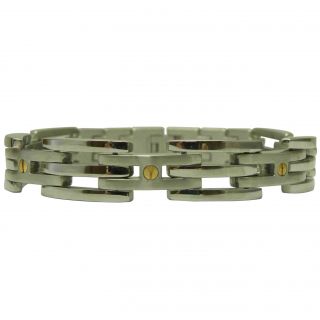 Mens Stainless Steel Magnetic 9 inch Screwhead Bracelet (3 mm