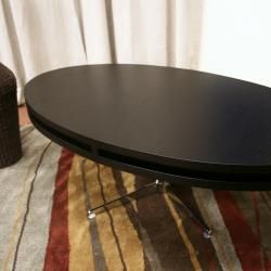 McKenzie Modern Black Oval Rotating Coffee Table
