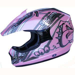 Adult DOT ATV Motocross Helmet 128 Pink Size medium