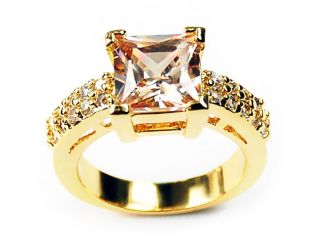 Simon Frank 14k Yellow Gold Overlay Champagne Solitaire Ring Today $