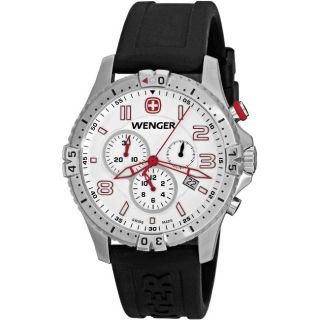 Wenger Mens Squadron Chrono White and Red Dial Watch Today $386.99