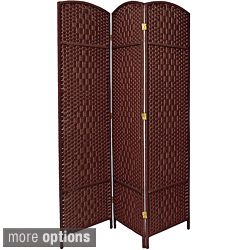 Seven foot Diamond Weave Wood/Plant Fiber Room Divider (China) Today