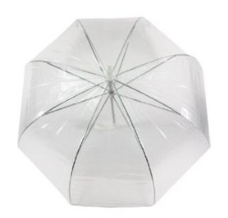  Clear Plastic 46 Inch Dome Stick Umbrella 20020 133 Clothing