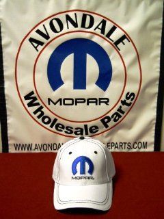 Mopar Logo Hat White W/Black Stitch Adjustable OEM  