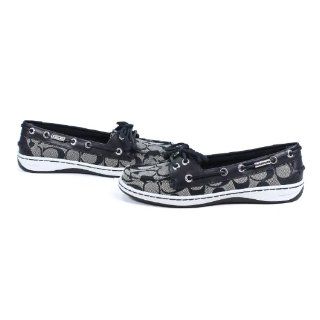 Coach Richelle Topsider Womens Boat Shoes Black White