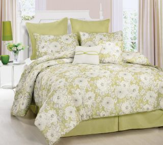 Calista Floral 4 piece Full/ Queen size Comforter Set
