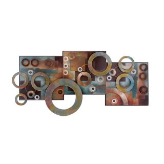 Metal and Wood Abstract Circle Wall Art Decor Plaque