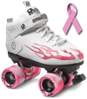 Rock Pink Flame Twister Quad Speed Roller Skates   Size 8