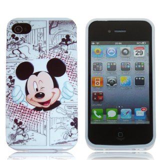 iPhone 4S / 4G / 4 Mickey Mouse Winking Disney White Comic