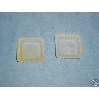 Set of 2 Frosted Glass Open Salt Dishes 