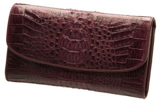Croton Purple Crocodile Leather Clutch