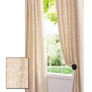 Westminster Cream Color 84 inch Cotton Damask Curtain Panel